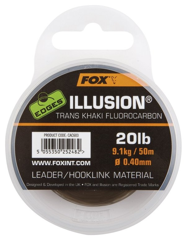 FOX Edges Illusion Leader Trans Khaki, Fluorocarbon Vorfach