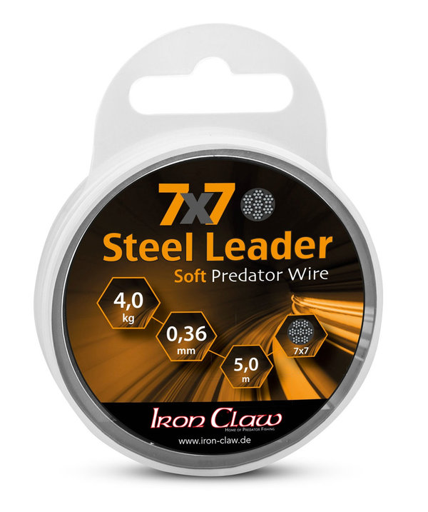 Iron Claw 7x7 Steel Leader, Stahlvorfach, Raubfischvorfach